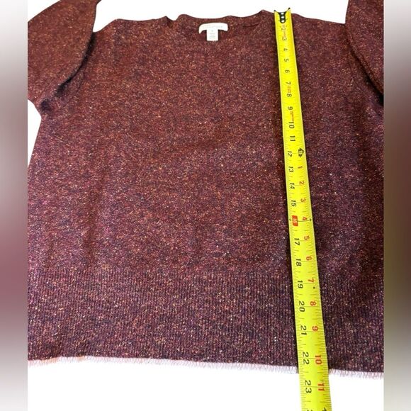 Nordstrom Sweater Wool Silk Alpaca Cashmere Blend Marbled Burgundy Womens Medium - Picture 10 of 10